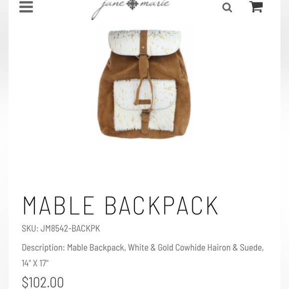 Jane Marie genuine leather cowhide speckle gold backpack - Picture 5 of 12